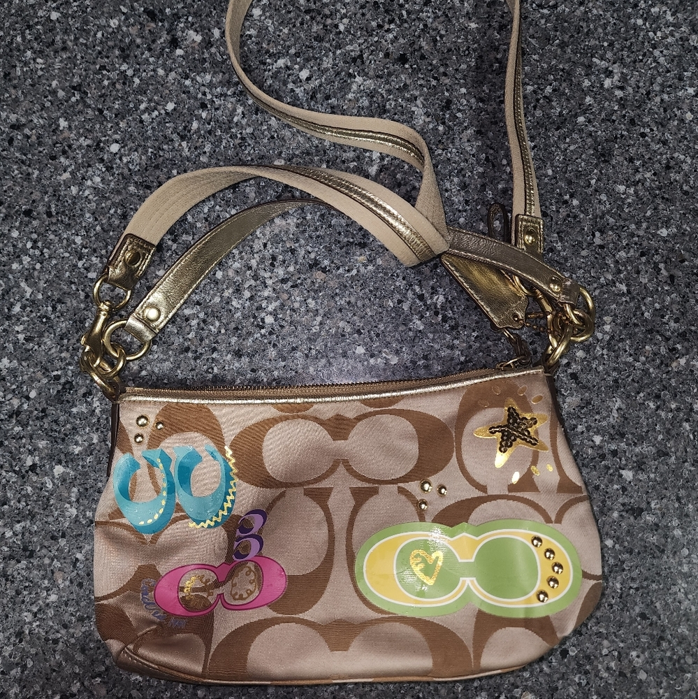 Gold Coach Applique Graffiti Vintage